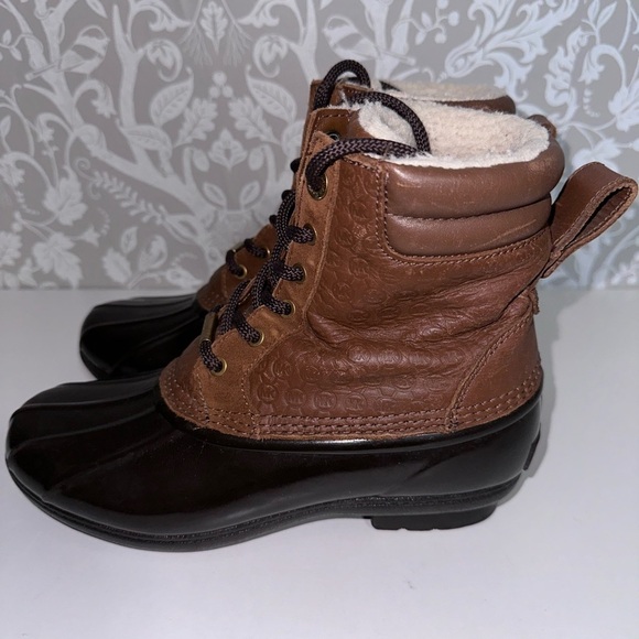 Michael Kors Shoes - Michael Kors Easton Brown Lace Up Duck Boots Winter Boots Women’s Sz 6